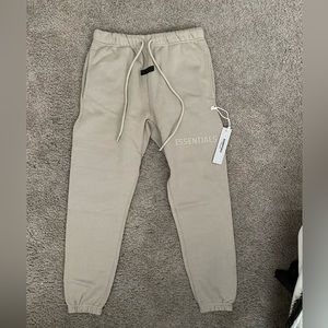 New Small Essentials Fear of God Dusty Beige Cuffed Sweatpants